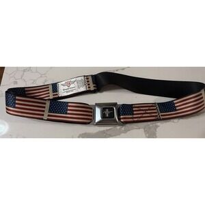 Buckle Down BELT - FORD MUSTANG - USA American Flag Design